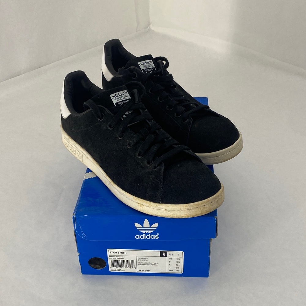 Adidas Men's Stan Smith Black and White Sneakers sz11